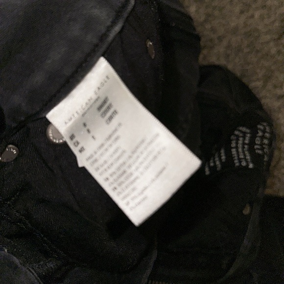 Black American Eagle Luxe Stretch High Rise Jeggings with Zipper detail - Picture 6 of 7